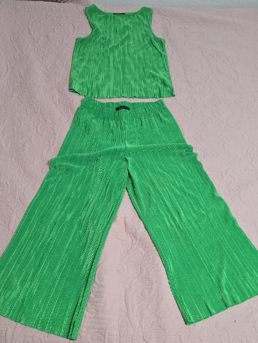 Rachel Zoe Bright Green Pleated Top